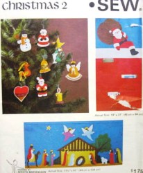 829 70s NATIVITY WALLHANG, CARDHOLDER, 10 ORNAMENTS PATTERN